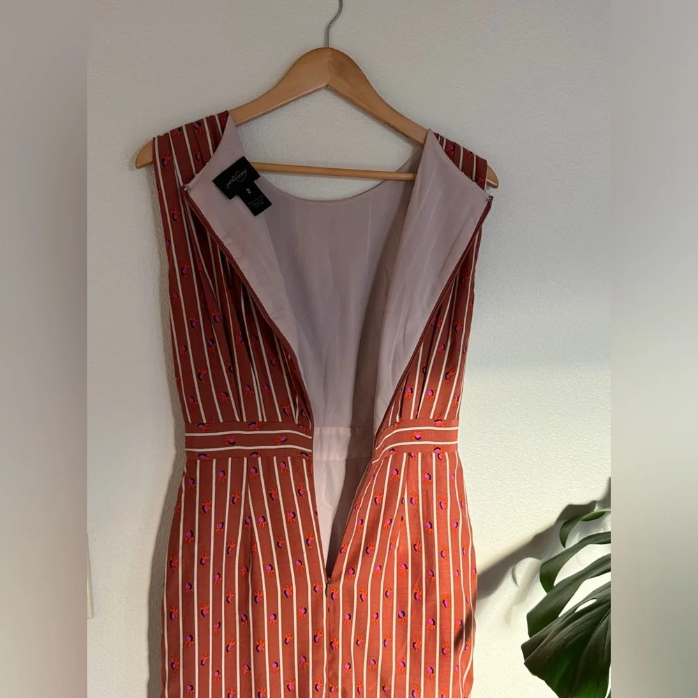 Rachel Comey Marion Dress Sz 2 EUC Silk Sheath Retro Floral Striped - Picture 7 of 16